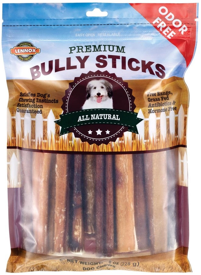 عصي لينوكس للمضغ للكلاب الصغيرة والمتوسطة الحجم، بطول 6 بوصات | مكافآت طبيعية فاخرة تدوم طويلاً، عديمة الرائحة | لحم بقري 100% من مزارع حرة تتغذى على العشب | بديل للجلد الخام | يعزز صحة الأسنان - 8 أونصات